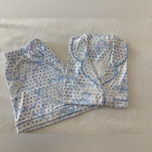 LoveShackFancy/ Roller rabbit Blue and White Pajama Set